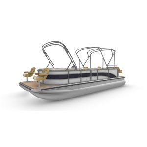 Custom Outboard Engine Party Pontoon Boat , Alloy Recreational Pontoons 23ft
