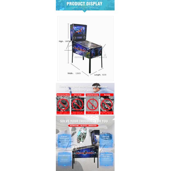 42 Inch LED Adult Pinball Table Arcade Game Machine With 1 Year Warranty
