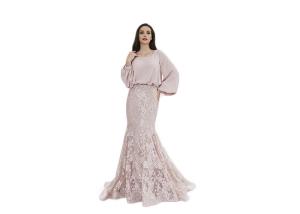 China Elegant Design White Color Long Sleeve Prom Dresses , Long Sleeve Gowns For Party factory