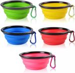 Custom Round Shape Collapsible Feeder Travel Cat Dog Water Food Pet Bowl