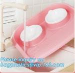 Pet Dog Bowls 2 Stainless Steel Dog Bowl No Spill Non-Skid Silicone Mat Pet Food