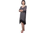 Black Sleepwear Night Dress Viscose Elastane Jersey Ladies Summer Pajamas With