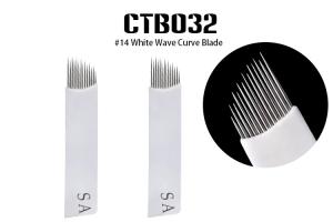 China #14 White Wave Curve Blade for Permanent Makeup Microblading Eyebrow Tattoo factory
