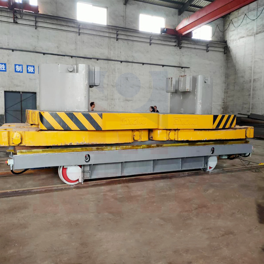 Cable Drum Powered Rail Transfer Trolley 50 Tons Mold Plant Motorized Battery