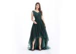 Green Custom Size Arabic Long Evening Dresses , Soft Handfeeling Arabic Lace