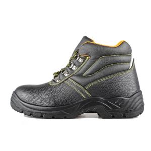 China Steel Toe Genuine Leather Work Shoes Lightweight Steel Plate Safety Shoes Black factory