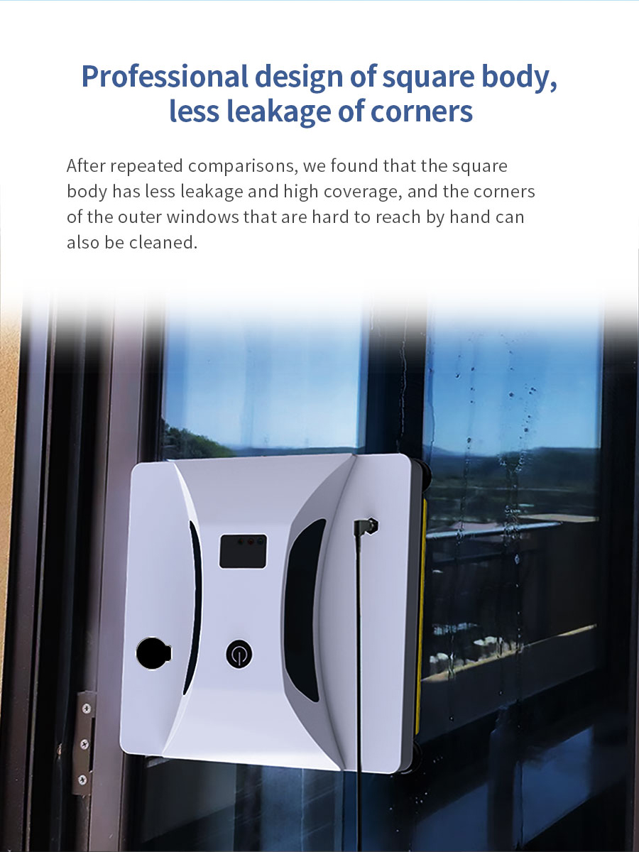 Rise Window Cleaning Robot Noise 65dB Cleaning Speed 3.5 Mins/m2 Household Vacuum US Plug