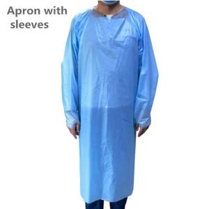 China Anti Virus CPE Gown , Breathable Long Sleeve Disposable Apron factory