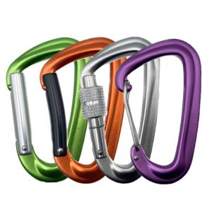 China OEM Acceptable Aluminum Screw Lock Carabiner Clip for Climbing Customized Finish factory