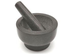 China Handmade FDA Granite Stone Mortar And Pestle Black Grinding factory