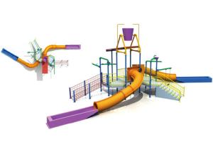 China Professional Kids Commercial Playground Equipment Structures With Slide / Climb Net factory
