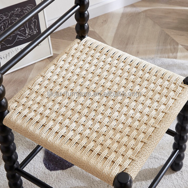 Traditional Woven Rope Seat and Solid Wood Dining Chair for Your Restaurant Business Needs