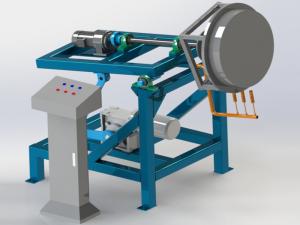 China Water Storage Bucket Rock And Roll Rotational Moulding Machine For Plastic Hollow Products factory