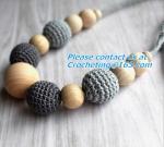 Handmade Nursing Necklace Crochet Beads Breastfeeding Crochet Flowers Natural