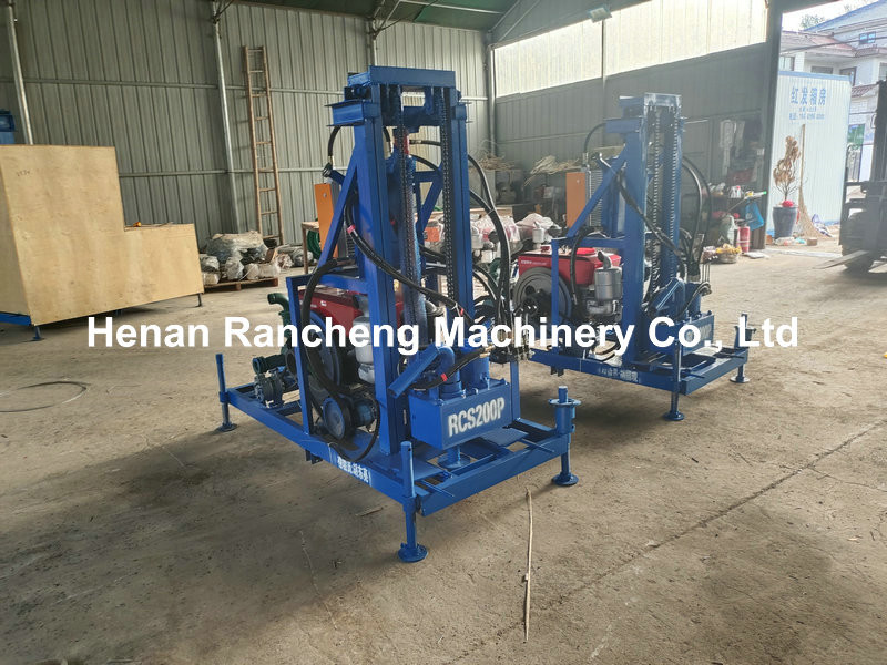 150m Depth Portable Well Drilling Rig 22Hp / 16.2Kw Diesel Motor Power