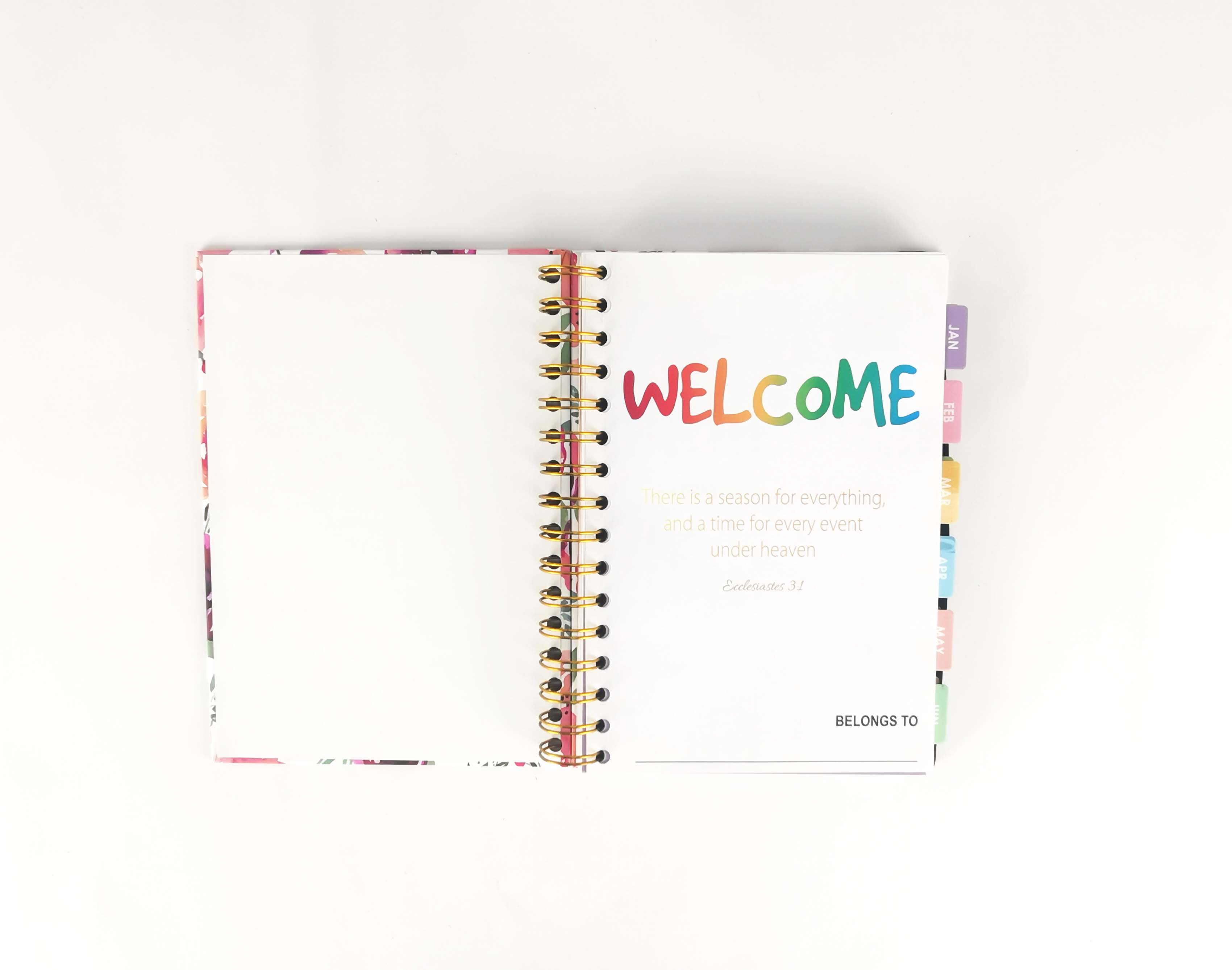 Gold Spiral Binding Academic Year Planner with Work Management and Organized Planning
