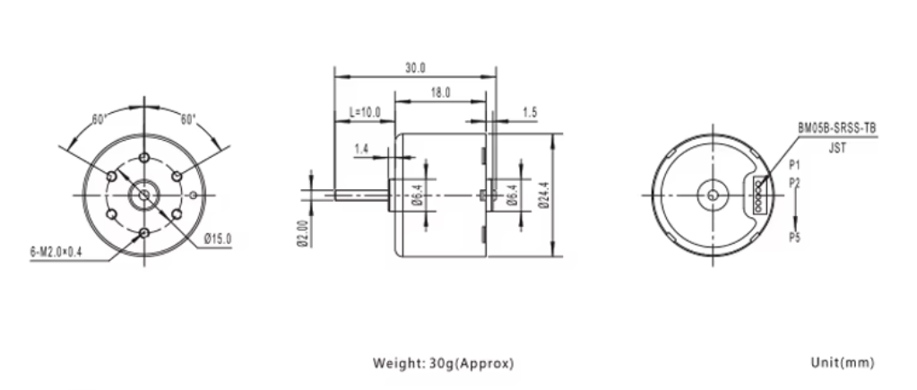 BL2418 3.7v 7000rpm 24mm Micro Brushless Motor Trimmer Motor PWM Speed Small Motor Brushless