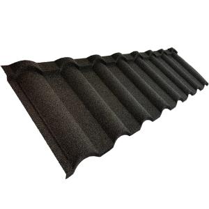 China Black Color Milano Tile Stone Coated Metal Tile Bond/Shingle/Classic/Roman/Groove/Elite/Makuti Grained/Wave Tiles factory