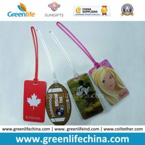 China Customer Design Logo Hard PVC Luggage Tag W/Colored Loops factory