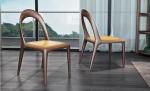 2017 New Design Dining room Furniture Walnut solid wood Chair with Leather