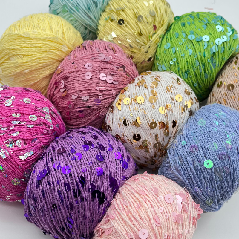 3mm 6mm Sequin Yarn For Hand Knitting