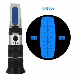 China Handheld Wide-range 0-90% Brix Refractometer Honey Sugar Content Specific Measurement Tool use of Sugar Food Fruit Bever factory