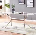 150cm Chromed Steel White 68kgs Modern Marble Top Dining Table