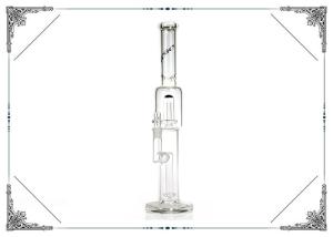 China Toro 18 Inch Tall Glass Smoking Pipes With Double Showerhead Perc Bongs Wholesales factory