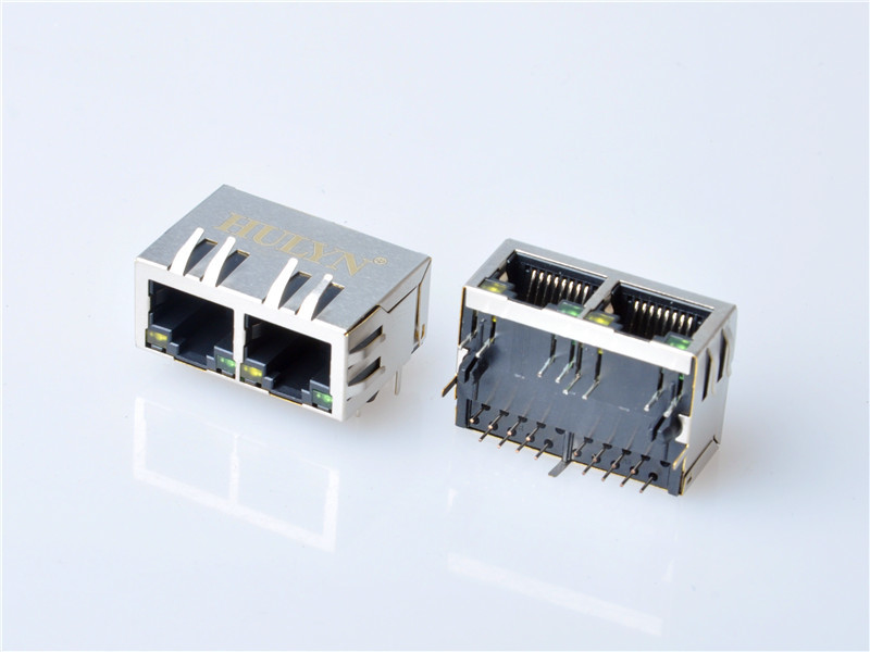HULYN RJ45Jack, Shielded RJ45 Modular Jack Connector,with LEDs, 1x2Ports,RJ45 connector LED