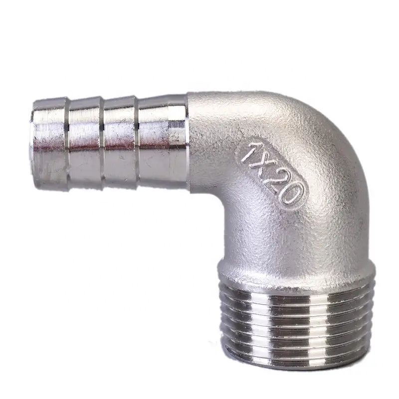 Stainless Steel 304 316 90 Degree Male Elbow Hose Barb 1/4''-4.0'' BSP Male x 16mm