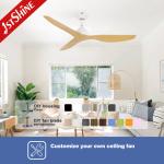 52" Modern DC Ceiling Fan with ABS Wood-Look Blades