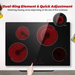 30 Inch Electric Cooktop 220-240V Built-In Ceramic Cooktop Stove Top 4 Burners
