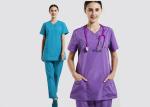 Hospital Female Scrubs Medical Uniforms , Ventilate Cotton Pretty Scrubs For