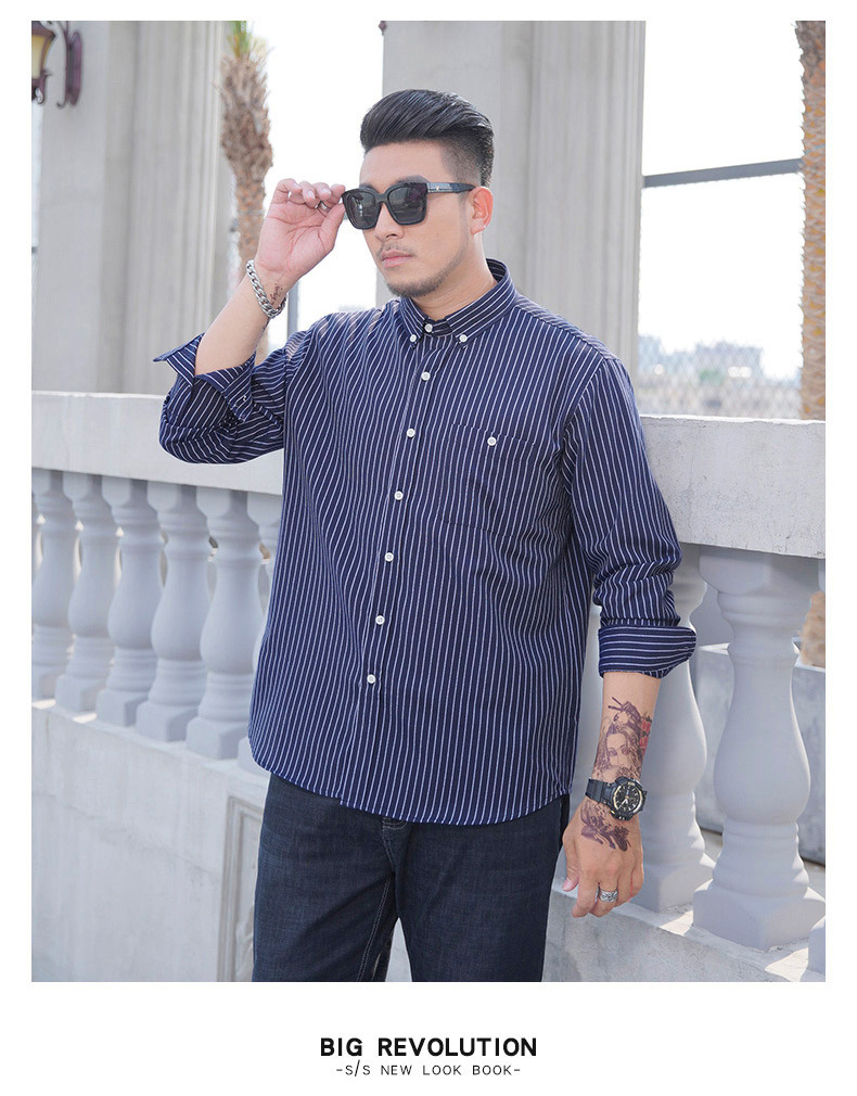 Customized Logo Printing Fashion Autumn Mens Long Sleeve Shirts Plus Size Men's Shirts