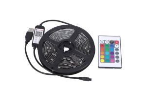 China Hot sale smart bright 5050 RGB bedroom DC12V 5m music strips light kit non waterproof Bluetooth rgb led strip factory