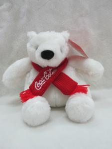 China Coca Cola Polar Bear Stuffed Animal Christmas Plush Toys 16cm Size factory