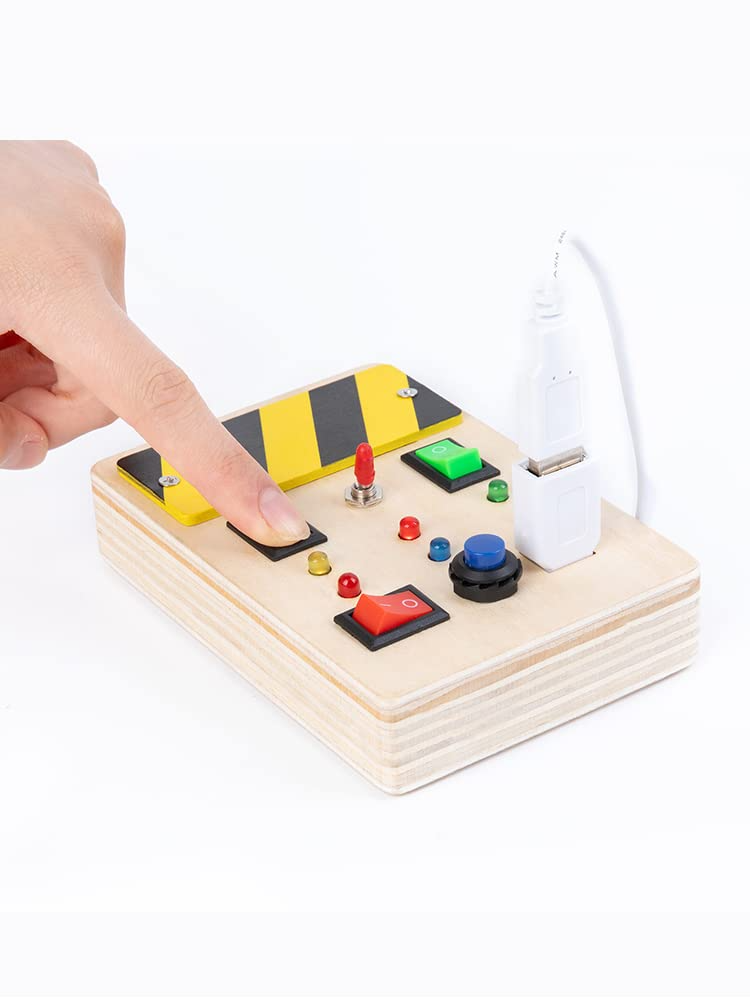 Engaging LED Light Busy Board Ideal for Babies 0-24 Months to Improve Fine Motor Skills