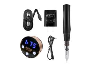 China Black Wireless Digital Semi Permanent Makeup Machine Kit Tattoo Gun factory