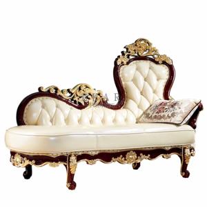China Wood Carved Elegant European Luxury Chaise Lounge factory