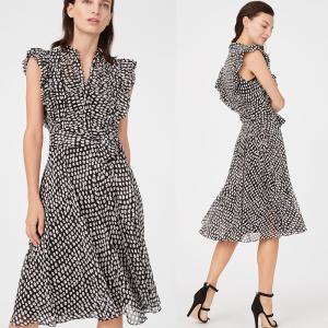 China Summer Ruffle Polka Dot Midi Dress Women Casual Dresses Ladies factory