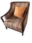 Solid wood frame fabric upholstery hotel lounge chair/single sofa