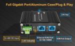 Gigabit PoE Injector Adapter 95W 802.3bt Industrial DIN-Rail Mounting