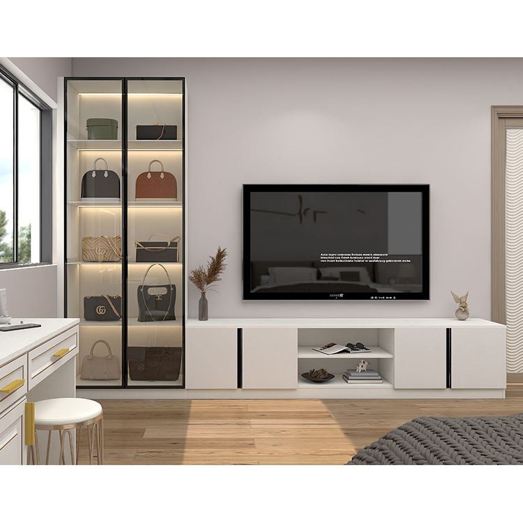 CE Modern Home Hotel Wooden Furniture Floating TV Cabinet Adjustable