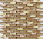 Euro high grade style glass mix metal mosaic puzzle pattern perfect for counter