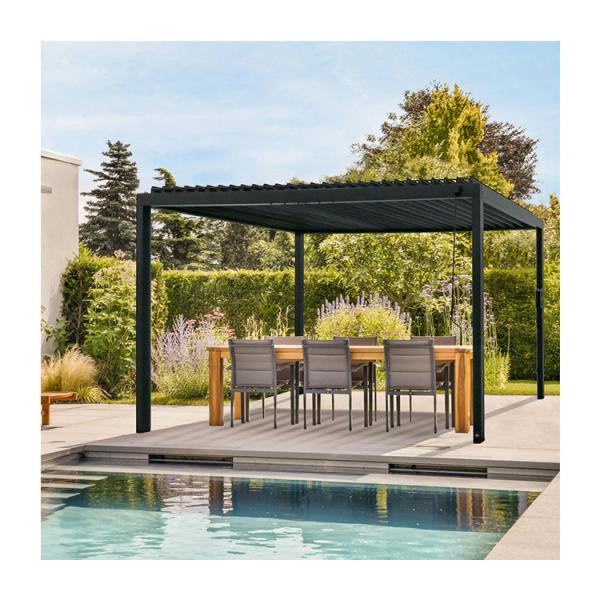 Steel Frame AJUNION 16X10 Metal Pergola for Louvered Roof Garden Outdoor