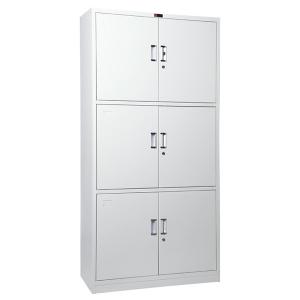 China Concealed Hinges 6 Door Cupboard Full Height Metal Office Cabinet with aluminium alloy recessed handle factory