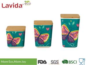 China Butterfly Style Bamboo Fiber Storage Box Unbreakable Customized Pattern Logo factory