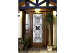 Oval Shaped Iron Glass Entry Doors , Antiseptic Wrought Iron Doors With Glass