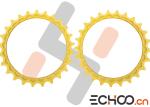 Strong Pressure Resistant BD2G Rear Wheel Sprocket / Yellow Chain Sprocket Set