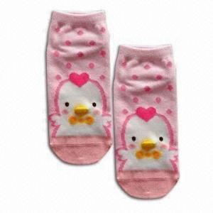 China Custom design, color cute 3-D Jacquard Children's Cotton Socks factory